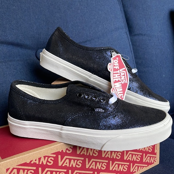 Vans Authentic Cracked Leather Black / Blue Men’s - Picture 7 of 16